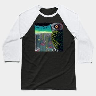 Owl watches over the night city - Awesome Owl #5 Baseball T-Shirt